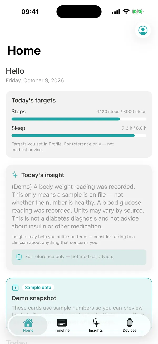 YesHealth home screen